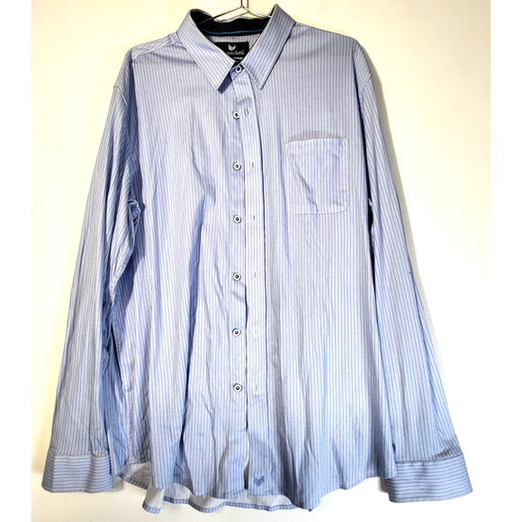 Buttercloth Button Down Long Sleeve Blue Pinstripe Shirt Mens XXL - Picture 1 of 5